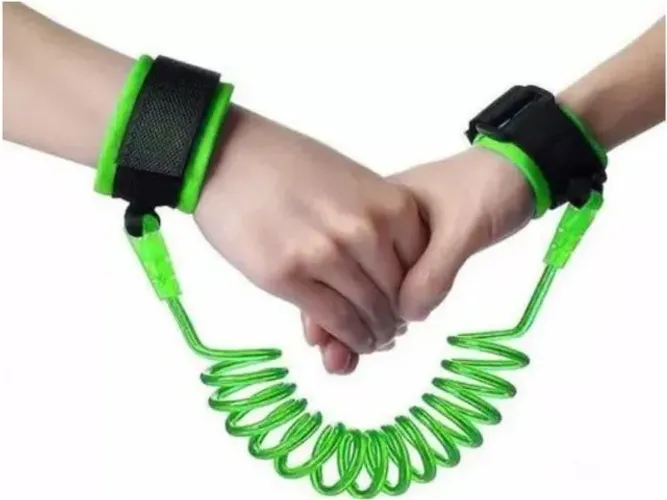 pulseira para segurança infantil - cordão guia de pulso bebê- verde