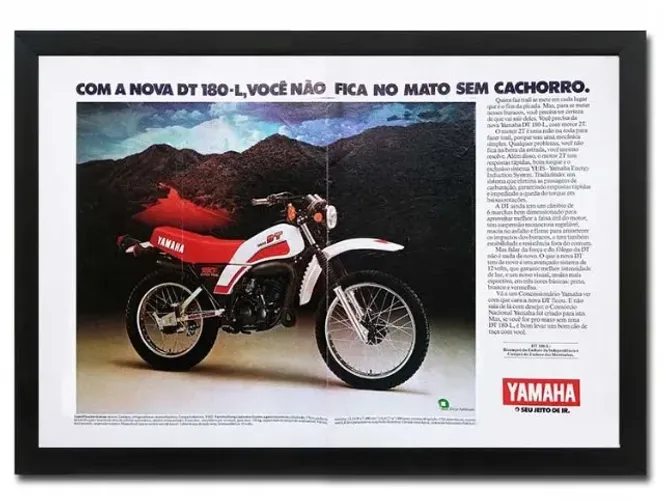 Yamaha DT 180 - Quadro decorativo com propaganda original de revista