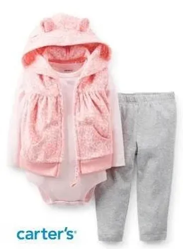 Conjunto Inverno Infantil Feminino Original Carter´s 3 Peças Fleece 24 meses