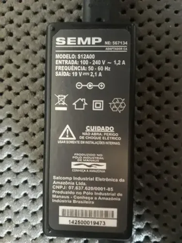 Fonte 19v 2,1a Original Notebook Semp Toshiba NI 1403 (Entrega Grátis-Produto OEM)