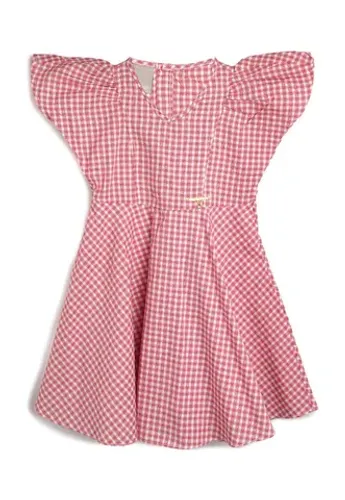 Vestido Carinhoso Xadrez vermelho e branco