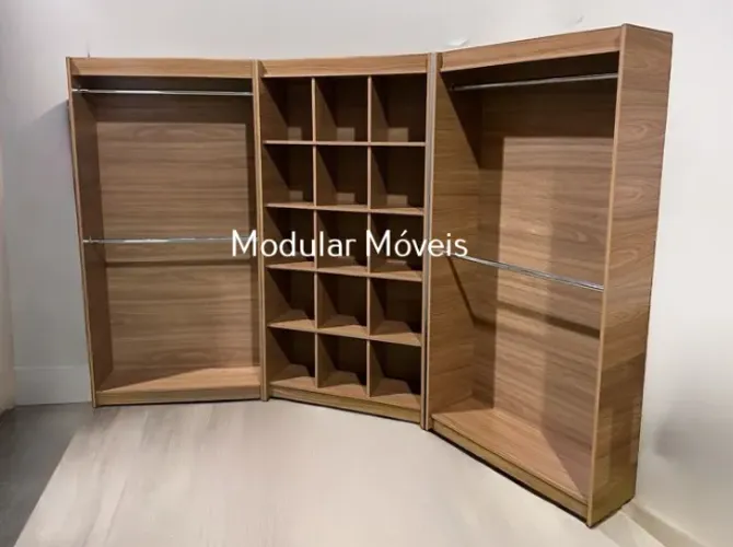 Colmeia + 2 Cabideiros Duplos - MDF Amadeirado