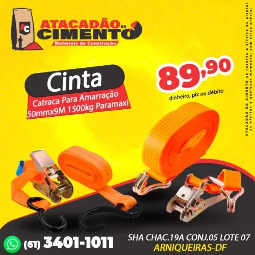 Cinta Catraca Para Amarração 50mm x 9M 1500kg Paramaxi