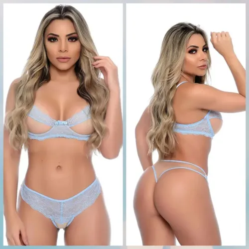 Conjunto Fio Tule Sem Bojo Patitex