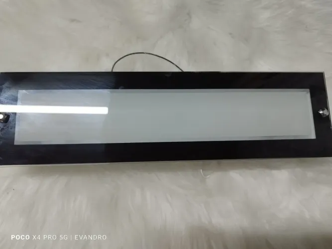 Plafon retangular 2 lâmpadas.