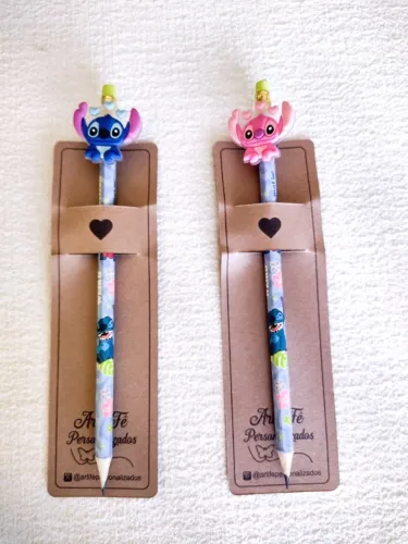 Kit 2 lápis Stitch e Angel