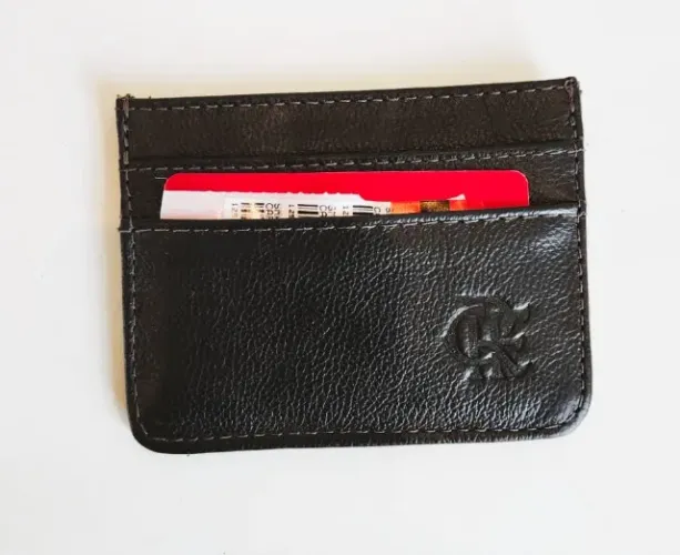 Porta-cartão / carteira de couro oficial Flamengo - novo