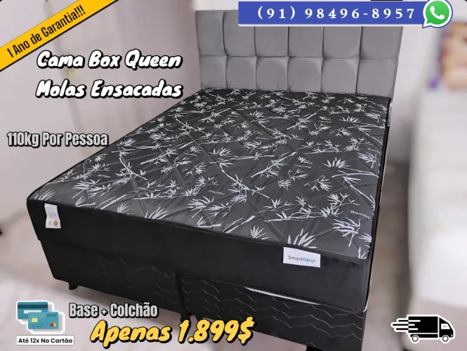 Cama Box Queen Molas Ensacadas 110kg Por Pessoa