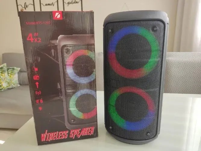 Caixa de som Bluetooth Kts-1297 Com RGB Entrada Microfone