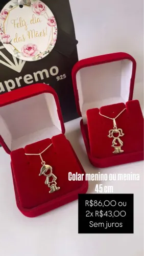 Colar menino ou menina Prata 925 acompanha certificado de garantia