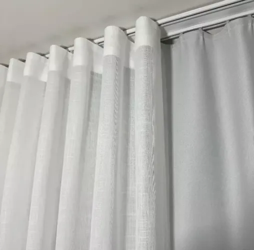 Cortinas de gaze de linho+blackout 3,00x260