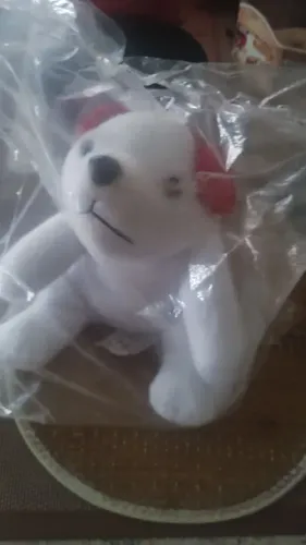 Urso de Pelúcia Branco da Coca-Cola