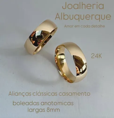 PAR DE ALIANÇAS BANHADAS A OURO 24K