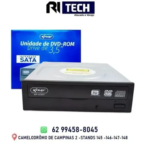 Gravador Interno Unidade Leitora de Dvd/Cd Drive 3,5 Sata Knup KP-Le301