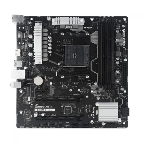  Placa Mãe AM4 B450 DDR4 c/ M.2 Biostar B450MX-S - 1 Ano de Garantia - WZetta