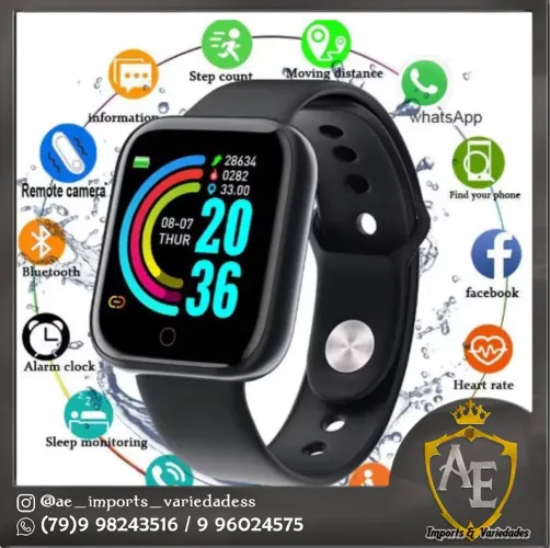 Smartwatch Relógio Inteligente Bluetooth Monitor Cardíaco