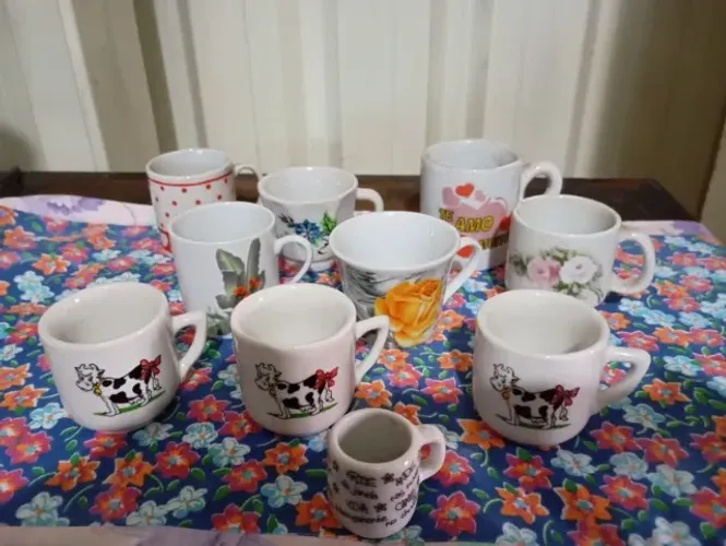 xicara de porcelana pequena cafe todas por 50,00