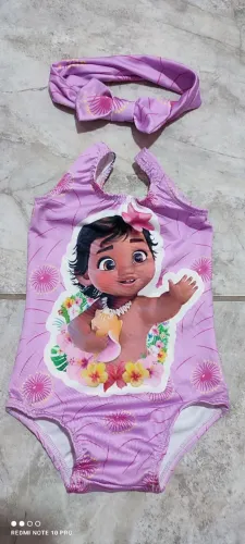 Body infantil Moana para Menina com tiara