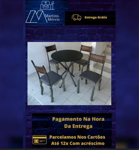 GRANDE PROMOÇÃO CONJUNTO MESA REDONDA ENTREGA GRATIS ACEITA CARTÃO