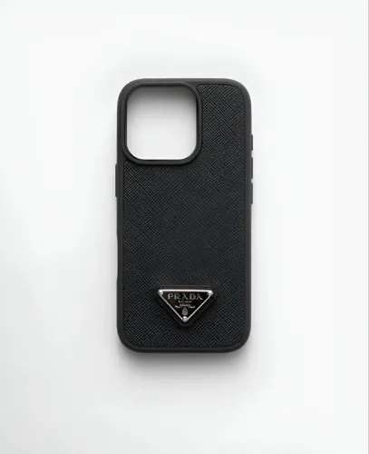 Capa Prada Para Iphone 15 Pro Em Couro Saffiano (original) - Preto