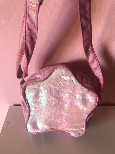 linda bolsa de estrela paetê rosa PUKET