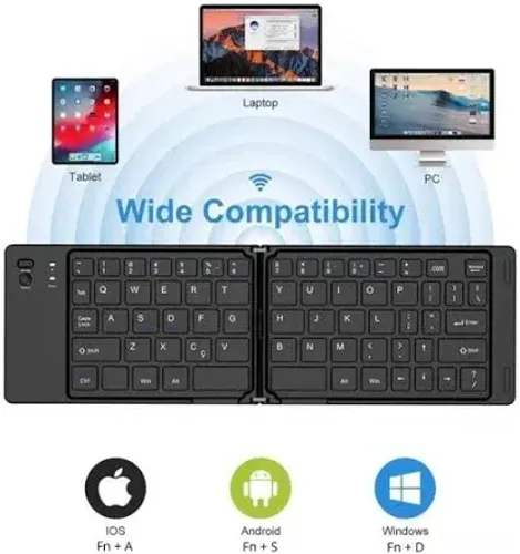 Mini Teclado Dobrável Jp106 P/ Celular, Notebook, Tablet Preto H'maston