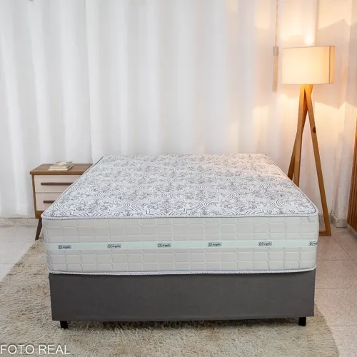 Box Casal Gazin + Colchão Casal Carbon Molas Ensacadas- Produto Novo