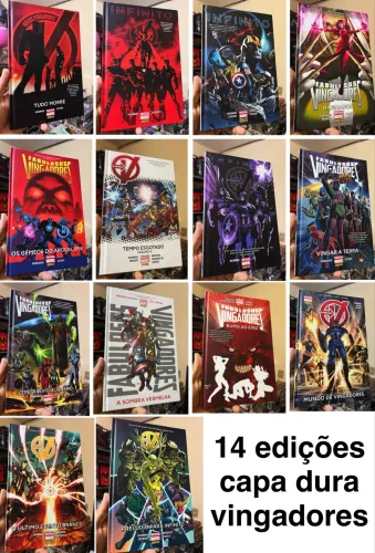 Fabulosos vingadores, novos vingadores, os vingadores e infinito, 14 hqs capa dura