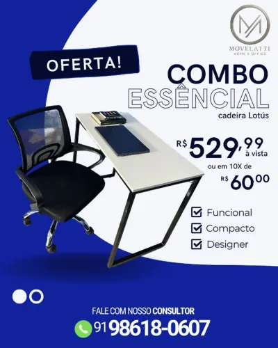 Combo Lotús - Mesa + Cadeira giratoria