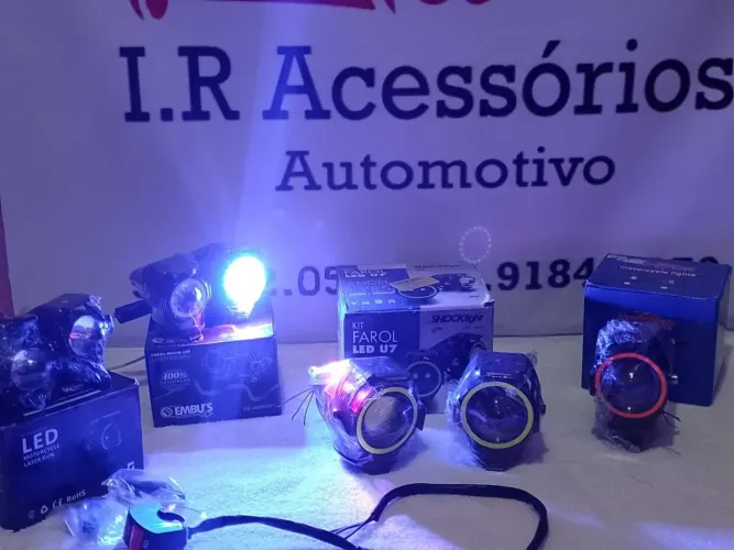 Faróis de LED para Moto e carro- Kit Completo aceito cartão!