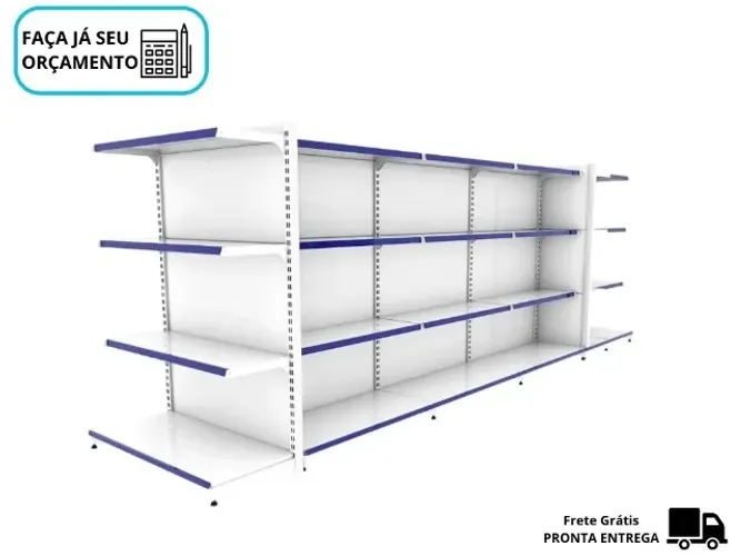 Gondola de Centro + Ponta Polar Branca Nova com Porta Etiqueta