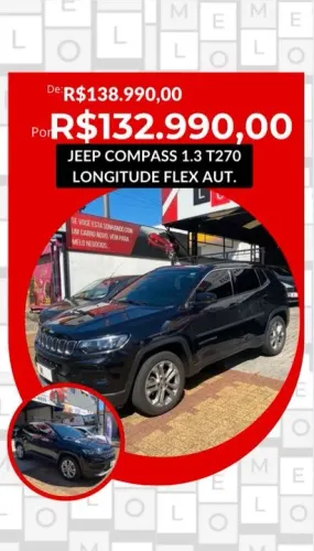 Jeep Compass 1.3 T270 turbo flex longitude at6
