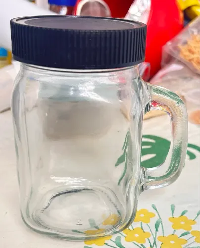 Copo vidro com tampa 350ml