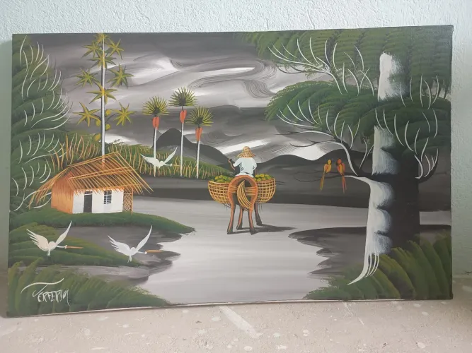Lindo Quadro pintura à óleo 1 metro por 60 centímetros