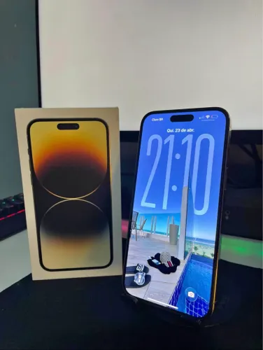 IPhone 14 Pro Max 128GB Gold / Garantia de 3 meses / Parcelo em 12x/ Troco