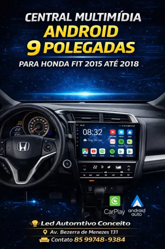 CENTRAL MULTIMÍDIA ANDROID 9 POLEGADAS  HONDA FIT 2015 ATÉ 2018