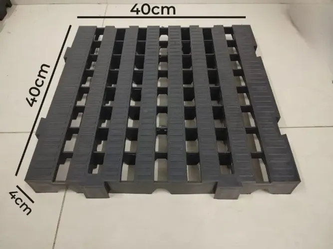 Palete Plástico Modular 40x40 Reforçado | Encaixe Macho e Fêmea - Vários disponíveis