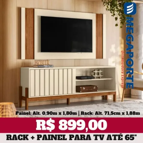 Rack Bancada + Painel 1,80m para TV até 65" (Novo) Entrega Grátis! 