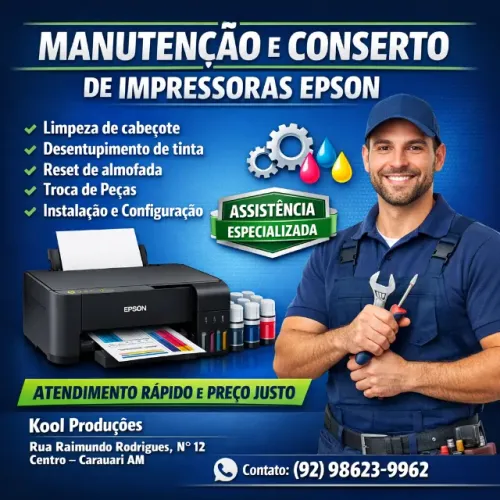 Manutenção e reparo de impressora Epson.