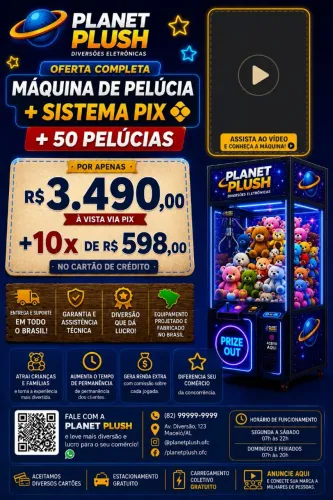 máquina de pelúcia Total Neon Planet Plush