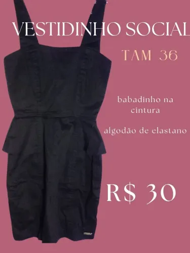 Vestido social preto alcinha tam 36
