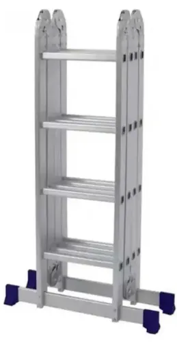 Escada De Alumínio Articulada 4x4 16 Degraus Mor 005222 Cor Cinza