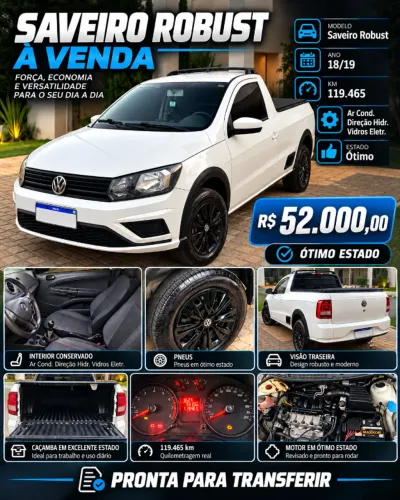 Volkswagen Saveiro Robust 1.6 Total Flex 8V 2019