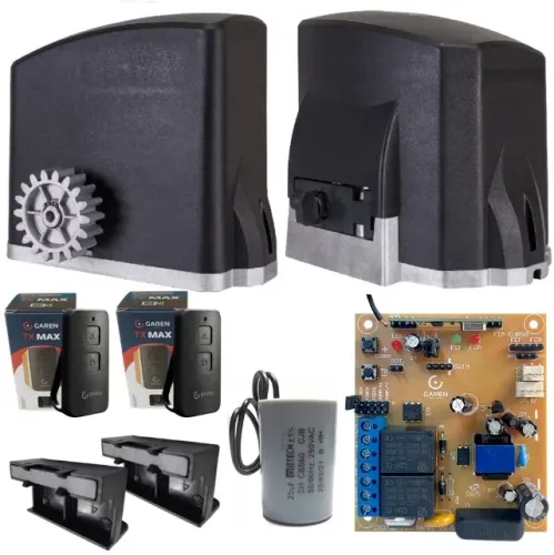 Kit Motor de Portão Eletrônico Garen Kdz FIT 1/4Hp 400Kg Automatizador Automático