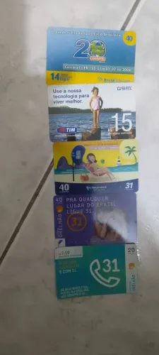 Coleção de Cartões Telefônicos Antigos - 24 unidades - Anos 90/2000 - Para Colecionador