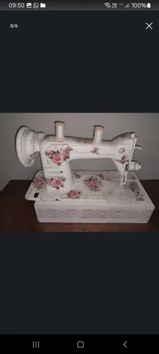 Máquina singer costumizada floral