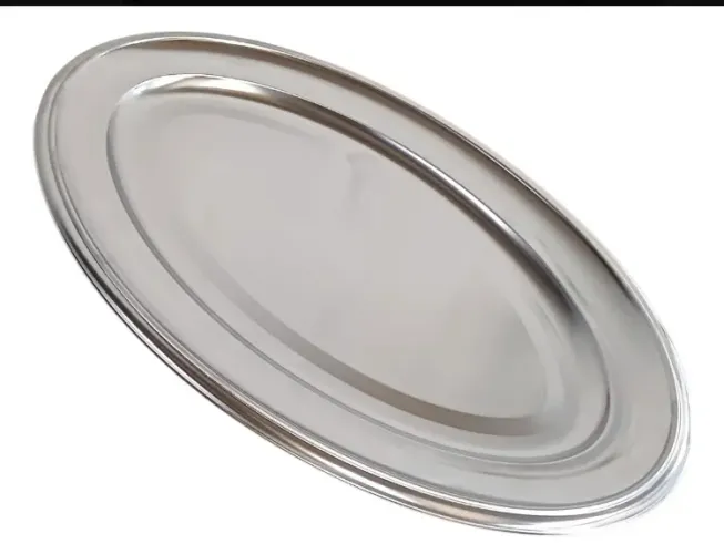 Par de Travessas / Baixela Oval Grande em Inox (68 cm) - Ideal para Buffet e Churrasco