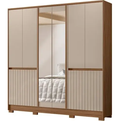 Guarda-Roupa Alaska Fendi 10 Portas 4 Gavetas com Espelho - NA CAIXA LACRADO
