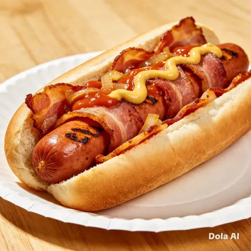 Cachorro quente calabresa com bacom