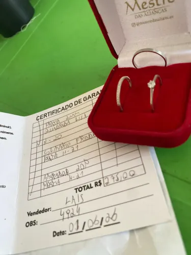 Par de aliança em prata